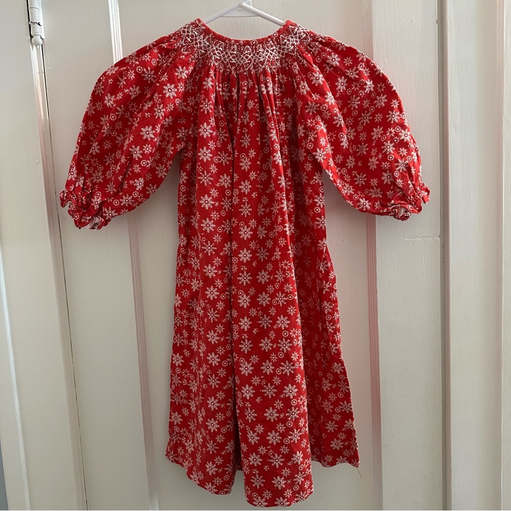 Vive La Fete smocked Christmas snowflake dress 4T